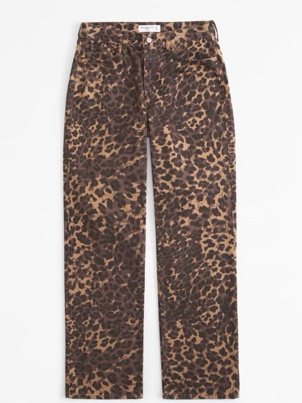 Abercrombie Curve Love Mid Rise Carpenter Pants Leopard Print NWT 29 / 8R